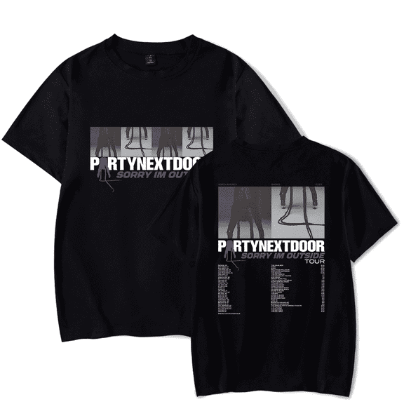 Partynextdoor Merch Sorry Im Outside Tour T-shirt Trendy Short-sleeved Men And Women Cool Tops