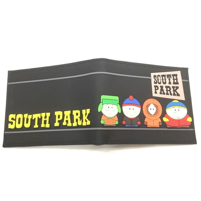 Cartera plegable de piel estilo anime de South Park para niños