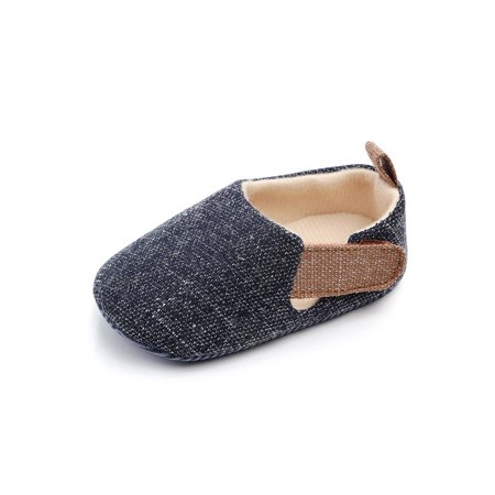 

Lacyhop Little Kids Loafers Flat Walking Shoe Soft Sole Crib Shoes Home Non-slip Casual Flats Lightweight Magic Tape Moccasin Dark Blue 4C