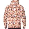 thumbnail image 7 of Salouo Corgi Head with Floal Pattern Men's Fall Hoodie Sweatshirt,Sport Hoodie with Pockets for Men Pullover Casual Hooded Sweatshirt-X-Large, 7 of 7