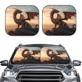 thumbnail image 2 of Goofa Sky Sunset Bronze Dragon Pattern 2 Piece Car Windshield Sun Shade Foldable | Front Windshield Shade for Sun, Heat and UV Rays | Sunshade for Car Front Window-Small, 2 of 7