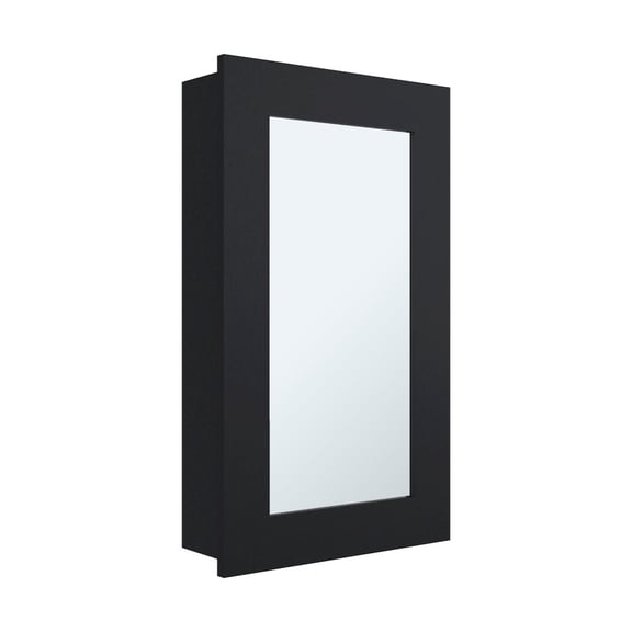 Depot E-Shop Kiana Medicine Cabinet, 1 Door, 3 Shelves, 25.70" H, 1 Mirror, Black Wengue