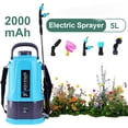 thumbnail image 4 of 5L Electric Sprayer with 5 Mist Nozzles Battery Powered Sprayer with Adjustable Shoulder Strap Garden Sprayer for Yard Lawn and Garden (EU), 4 of 10