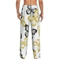 thumbnail image 3 of Balery Golden Glitter Butterflies print Men's Pajama Pants,Ultra Lightweight Pjs,Lounge Pant-XX-Large, 3 of 9