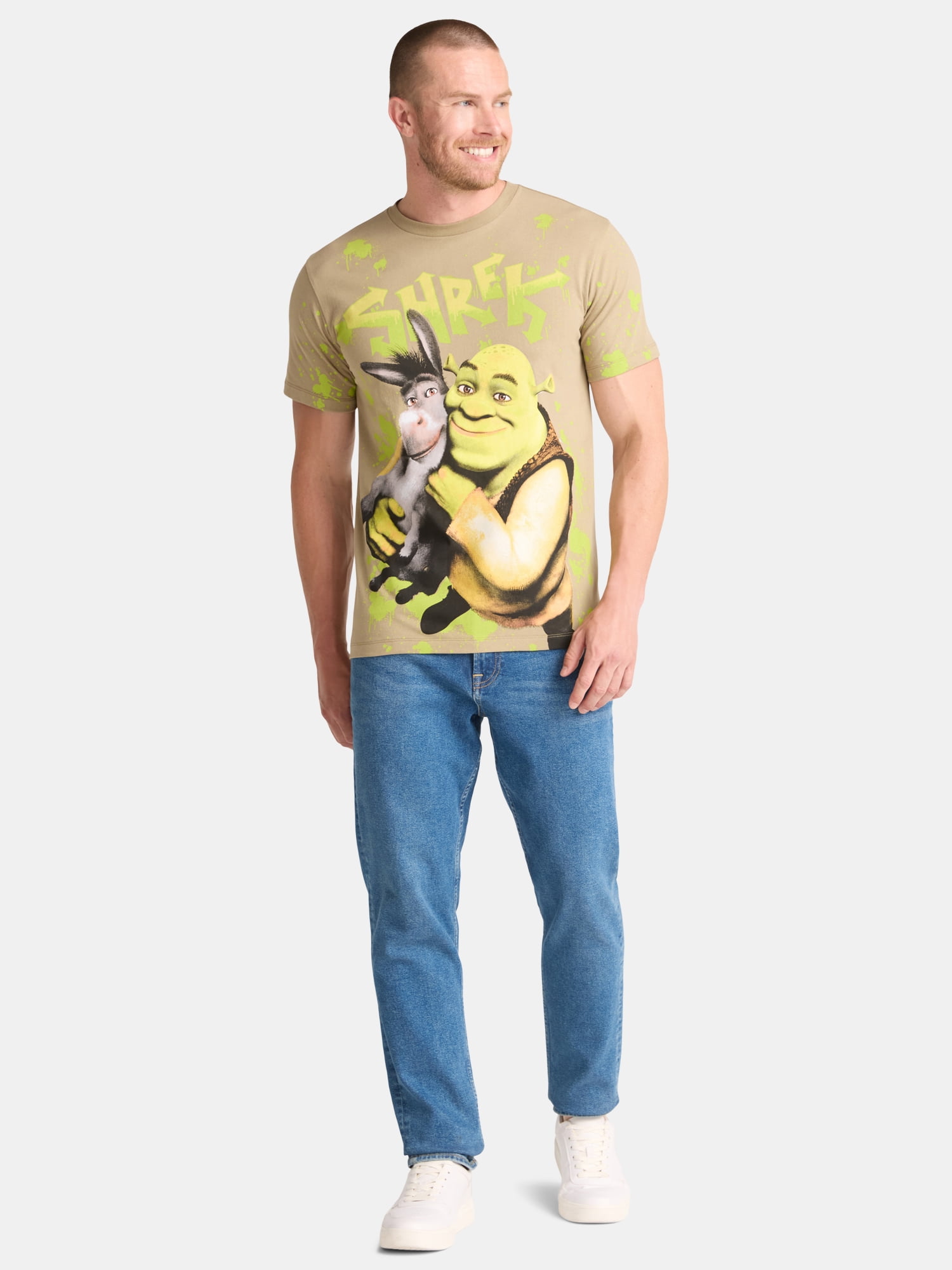Shrek Men's and Big Men's Splat Graphic Tee, Sizes S-3XL