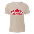 thumbnail image 1 of Mens Fitted T Shirts Summer Short Sleeve Breathable Comfortable Maple Leaf Flag Pattern Tee Shirts Men Beige XXXL, 1 of 4