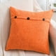 thumbnail image 2 of Bright Orange Pillow Covers Square Pillow Covers 20 x 20 Farmhouse Pillow Covers with Coconut Buttons for Sofa Couch, 2 of 4