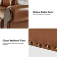 thumbnail image 6 of 81" Vegan Leather Sofa 3-Seater Couch With Wooden Decoration Rolled Arms, Camel, 6 of 9