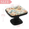 thumbnail image 4 of 4 Pcs Square Cabinet Handle Drawer Pulls Shell Knobs with Screws Furniture Office Cabinet Knob Decoration, 4 of 7