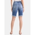 thumbnail image 3 of Time and Tru Women's Mid Rise Denim Bermuda Shorts, 10” Inseam, Sizes 0-22, 3 of 5