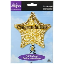 Burton & Burton Congratulations Gold Star Foilmylar Balloon