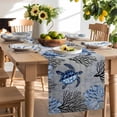 thumbnail image 3 of Burlap Table Runner 90 Inches Long, Sea Blue Turtle Black Coral Non-Slip Kitchen Table Runners for Dining Room Everyday Use Party Table Decorations Summer Nautical Ocean Creature, 3 of 9