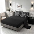 thumbnail image 4 of Manfei Abstract Watercolor Brushstroke Twin Bedding, Black Gray White Ombre Bedding Comforter Set, Black Reversible 7pcs, 4 of 6