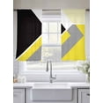thumbnail image 5 of Abstract Yellow Geometric Texture Sheer Curtains 54 Inches Long 2 Panels Light Filtering Semi Sheer Window Curtains Drapes for Bedroom Living Room 52"x54"&nbsp;2&nbsp;&nbsp;Panels, 5 of 7