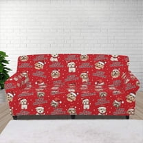 XYZCANDO Christmas Dog Couch Covers Chair Sofa Covers Stretch Printed Armchair Slipcover Couch Cushion Covers Washable Furniture Protection for Pet Kids