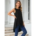 thumbnail image 3 of DARING DIVA Women's High Low Casual Sleeveless Asymmetrical Top L Black, 3 of 8