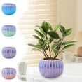 thumbnail image 3 of Aoznliie Pumpkin Planter, Halloween Ceramic Vase,Handmade Cream Glaze Pumpkin Vase for Fall Table Decor,Fall Vases & Containers in Purple,4×3×3 in, 3 of 5