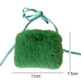 thumbnail image 2 of Kids Girls Fluffy Cross body Purse Fuzzy Bag Plush Bag-green, 2 of 5