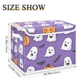 thumbnail image 5 of Yayeee Collapsible Cube Storage Bin with Lid Fabric Closet Decorative Basket with Handles, Halloween Ghosts Purple, 5 of 7