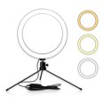 thumbnail image 1 of Anillo de luz LED de mesa de 6 pulgadas 3200-5600K 3 colores 10 niveles, 1 of 8