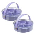 thumbnail image 1 of Stainless Steel Cutlery Set Divided Serving Tray With Lid And Handle Portable Snack Tray With Lid Snackle Box Charcuterie Container Snack Platters Organizer For Candy Fruits Snacks Purple, 1 of 7