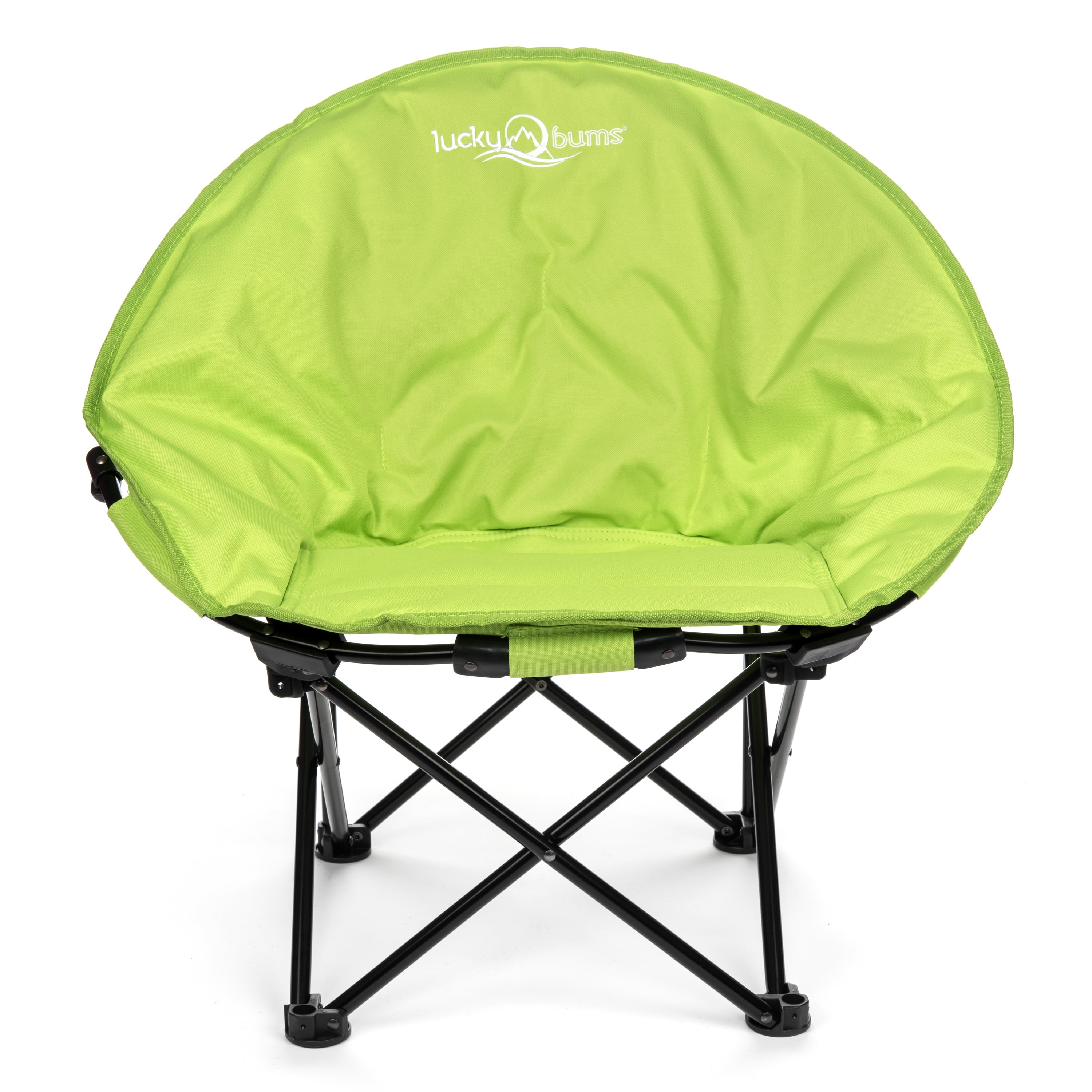 Lucky Bums Moon Camp Kids Adult Indoor Outdoor Comfort Lightweight Durable Chair with Carrying Case, Green, Medium