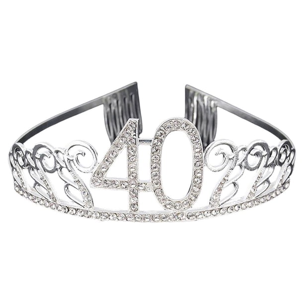 Sonducket Decoración de tocado de cumpleaños, accesorios de peluquería brillantes, adorno de corte de pelo, diadema de celebración para chicas Accesorio para el cabello cuarenta Sonducket AP011164-06
