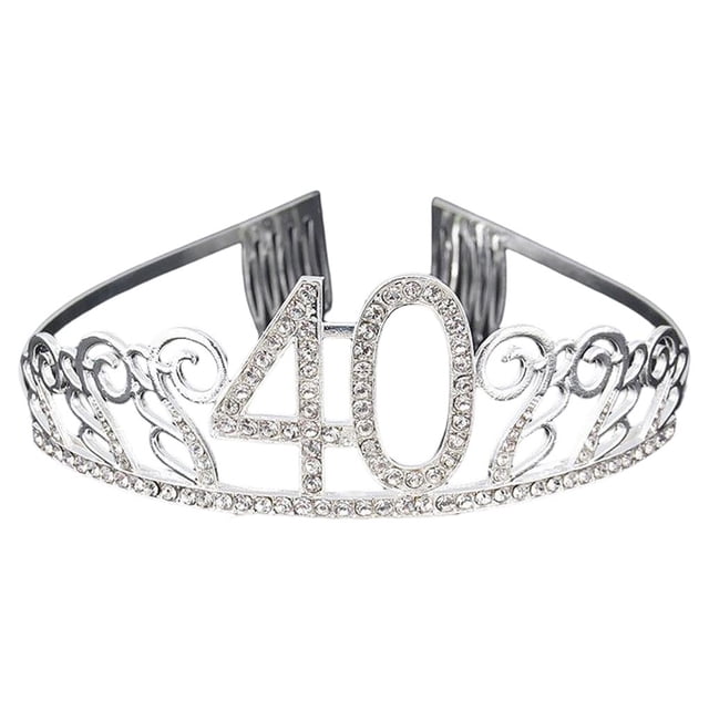 Sonducket Decoración de tocado de cumpleaños, accesorios de peluquería brillantes, adorno de corte de pelo, diadema de celebración para chicas Accesorio para el cabello cuarenta Sonducket AP011164-06