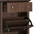 thumbnail image 4 of Acadian 32-inch-Wide Transitional Entryway Shoe Storage Cabinet in Brunette Brown, 4 of 17