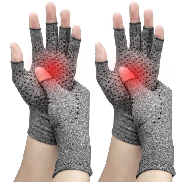 pares de guantes de compresión para artritis de mano, artritis reumatoide, osteoartritis y dolor del túnel carpiano para mujeres y hombres. Guantes antideslizantes con puntos adhesivos para el