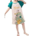 thumbnail image 2 of WIBACKER Toddler Girls Nightgowns 3-12 Years Milk Silk Short Sleeves Nightdress Kids Nightie Dress Sleepwear Pajamas, 2 of 6