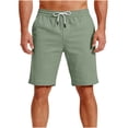 thumbnail image 1 of cfhntfmh Men's Casual Shorts with Pockets Straight Leg Loose Fit Chino Shorts Drawstring Elastic Waist Work Golf Shorts, 1 of 7