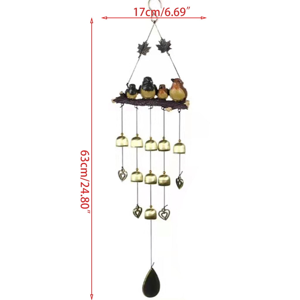 CIYISON Garden Bird Multi-Bells Wind Chimes for Outside Decoration Tuned Elegant Wind Chime Soothing Melodic Deep Tones Outdoor