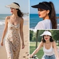 thumbnail image 3 of Sun Visor Hat for Women with Wide Brim, Adjustable UV Protection Summer Cap for Tennis, Golf, Beach and Outdoor Activities, 3 of 6