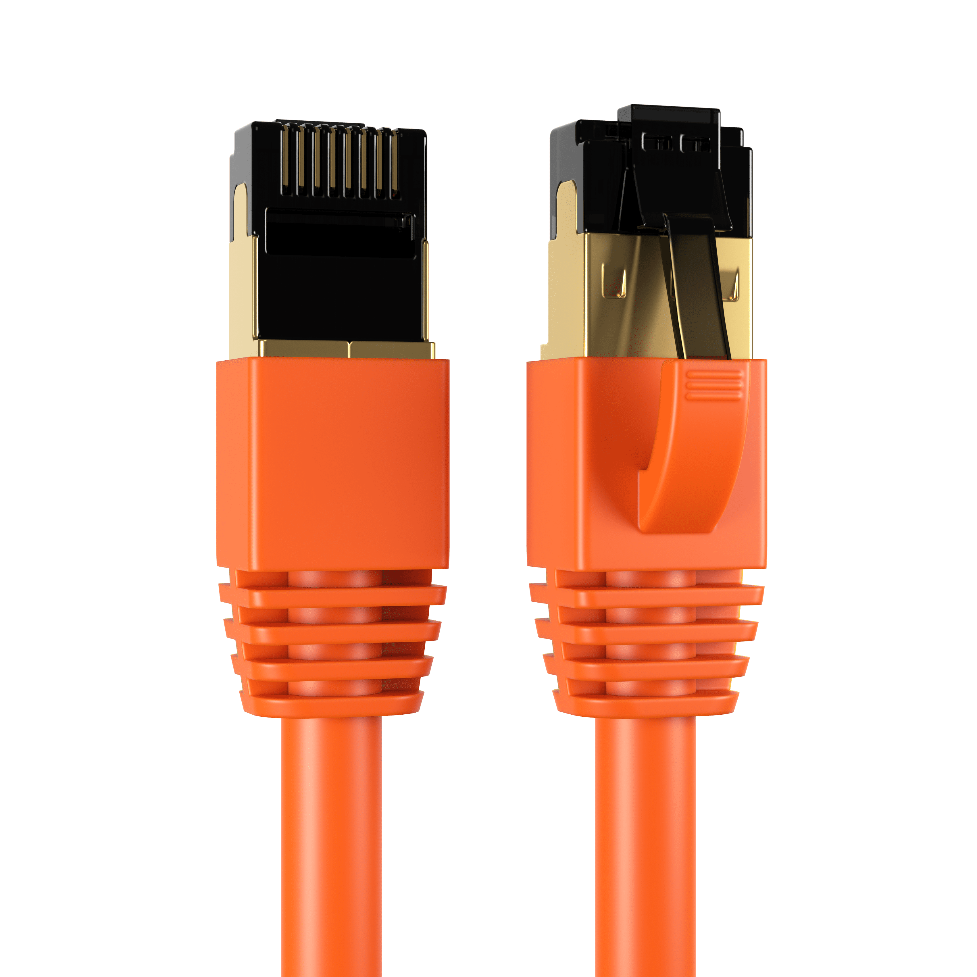 Cat8 5-Pack of 2FT Network Ethernet Patch Cable, 2000Mhz Internet Wire, For Router, Modem, PC, Laptop, TVs, Printer Cord, Consoles for Home and Office, Orange, Cables Direct Online