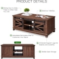 thumbnail image 5 of OKD 48" Farmhouse Rectangular Metal Coffee Table with Storage，Sliding Barn Doors and Wood Tabletop for Living Room,Reclaimed Barnwood, 5 of 7