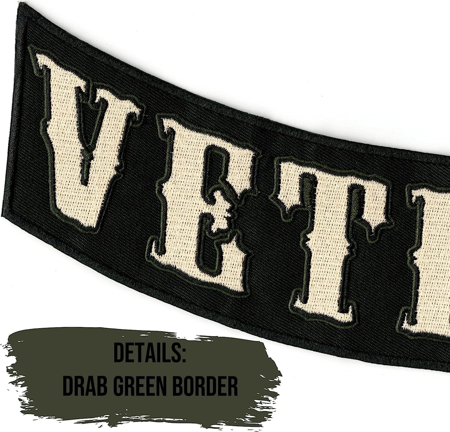 US Army Veteran Rocker Patches 12" | Large Iron On Embroidered 2pc. Set - by Nixon Thread Co.