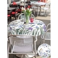 thumbnail image 5 of Outdoor Tablecloths with Umbrella Hole & Zipper, Spring Flowers Round Tablecloth 54 Inch, Vintage Blue Floral Leaves Birds Rustic Plants Waterproof Table Cloth, Patio/Pool/Picnic Table Covers, 5 of 8