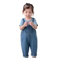 thumbnail image 3 of Ruyang Toddler Boys Girls Cotton Romper Straight Leg Preppy Trendy Harem Dungarees Pants Summer Casual Easter Jumpsuit 𝐔niforms, 3 of 9
