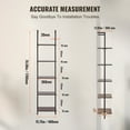 thumbnail image 3 of KFFKFF 5-Tier Ladder Shelf, 15.6x11.8in, Wall-Mounted Open Shelf with Metal Frame, Storage Rack for Kitchen, Bedroom, Bathroom, Living Room, Black, 3 of 9