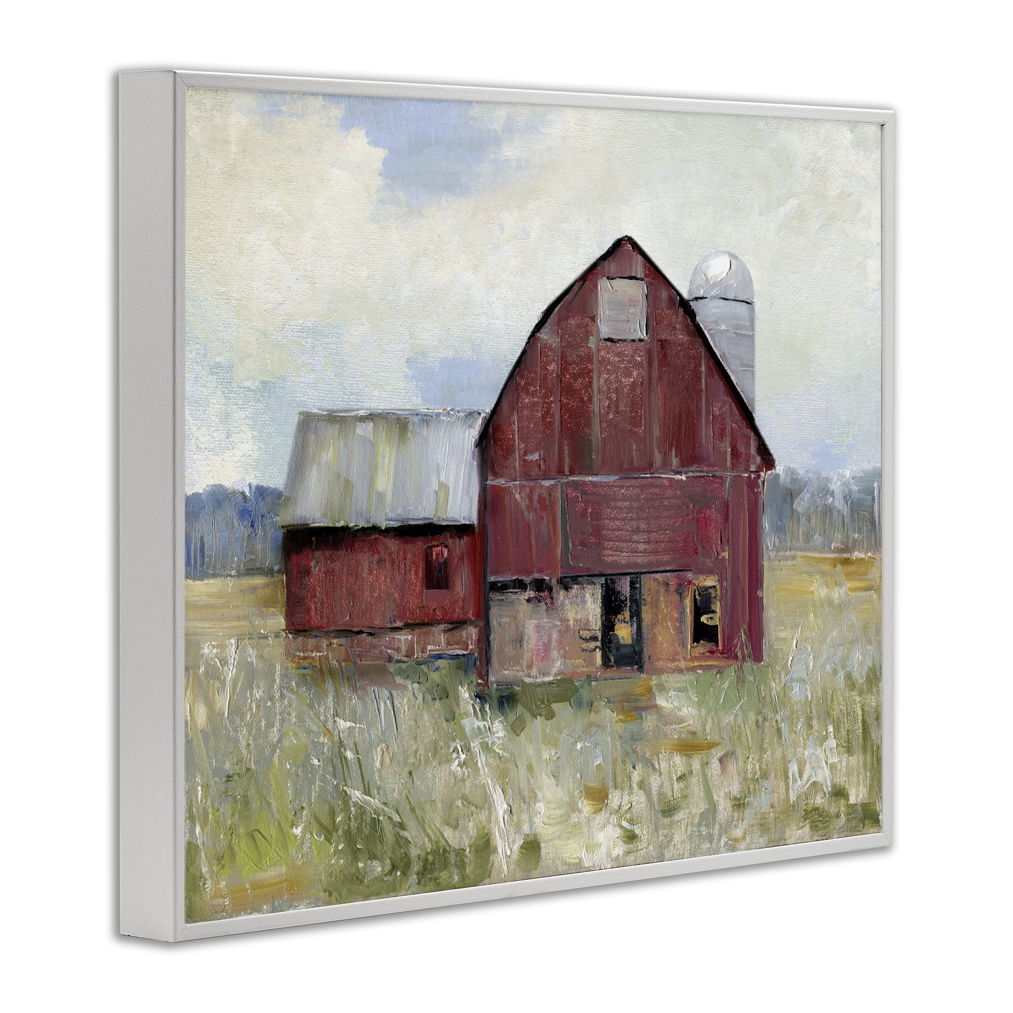 Stupell Industries Red Rugged Barn White Framed Giclee Art, design by Sally Swatland