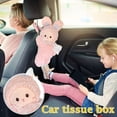 thumbnail image 5 of Cute Cartoon White Plush Car Tissue Box For Automobiles - Multifunctional Interior Decoration Toy With Soft Plush Material, Car Tissue Pouch For Auto Dashboard, Console, Door, 5 of 5