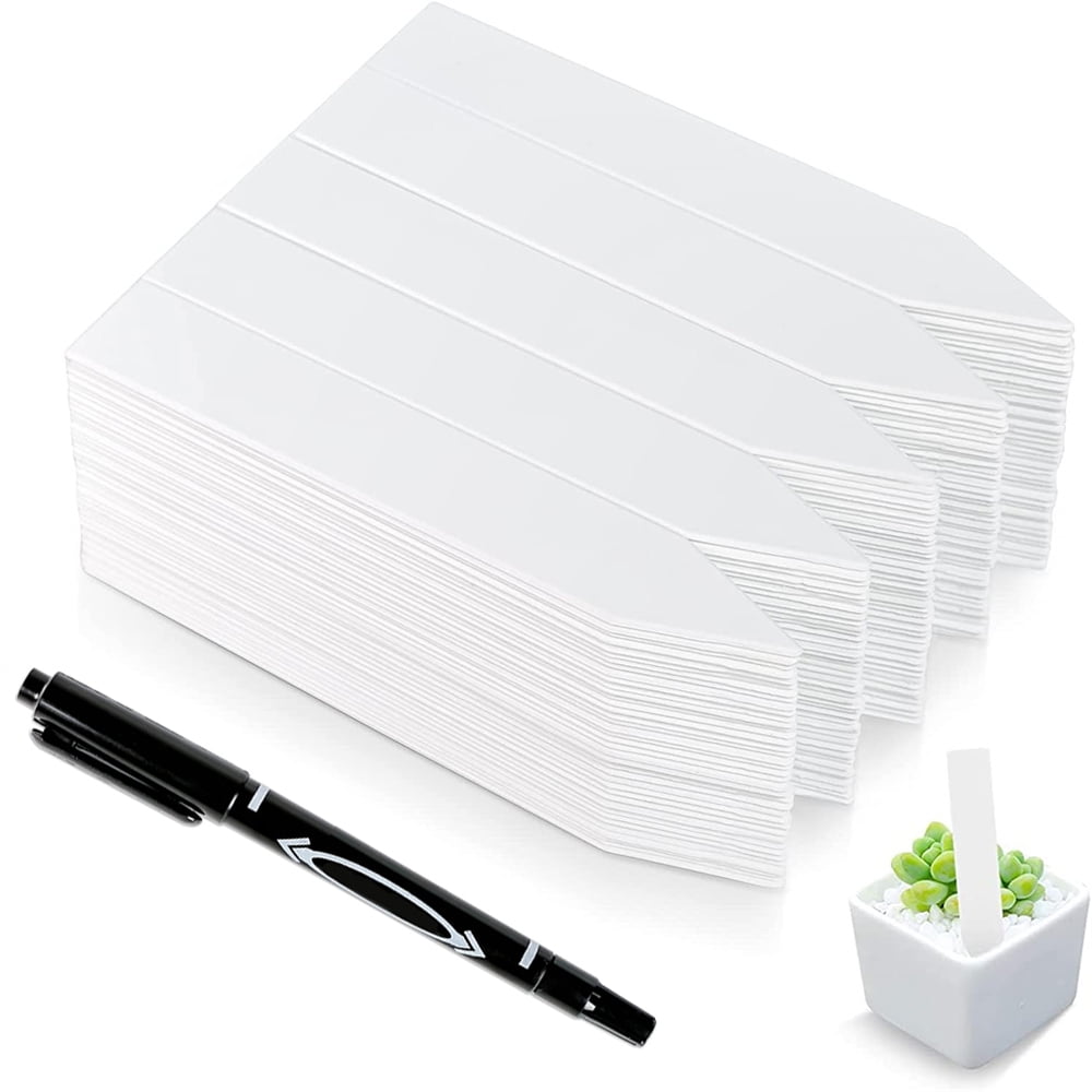 Plastic Plant Labels, 200 Pcs, White, Plant Markers, Plant Tags, Garden Labels, Garden Markers