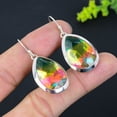 thumbnail image 2 of Natural Bi-Color Tourmaline Gemstone 925 Sterling Silver Jewelry Earring 1.65", 2 of 2