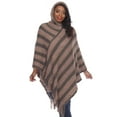 thumbnail image 2 of White Mark Women's Plus Size Hooded Stripe Casandra Poncho, 2 of 5