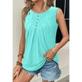 thumbnail image 5 of KISSMODA Women Summer Tank Tops Round Neck Sleeeveless Folded Front Tunic Casual Outfit 2025 Basic Loose Shirts, 5 of 6