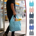 thumbnail image 1 of Bolsa de compra plegable ecológica impermeable diseño Oxford squares 210D, asas reforzadas de 25 cm, bolsa de viaje reutilizable de 40L, 1 of 6
