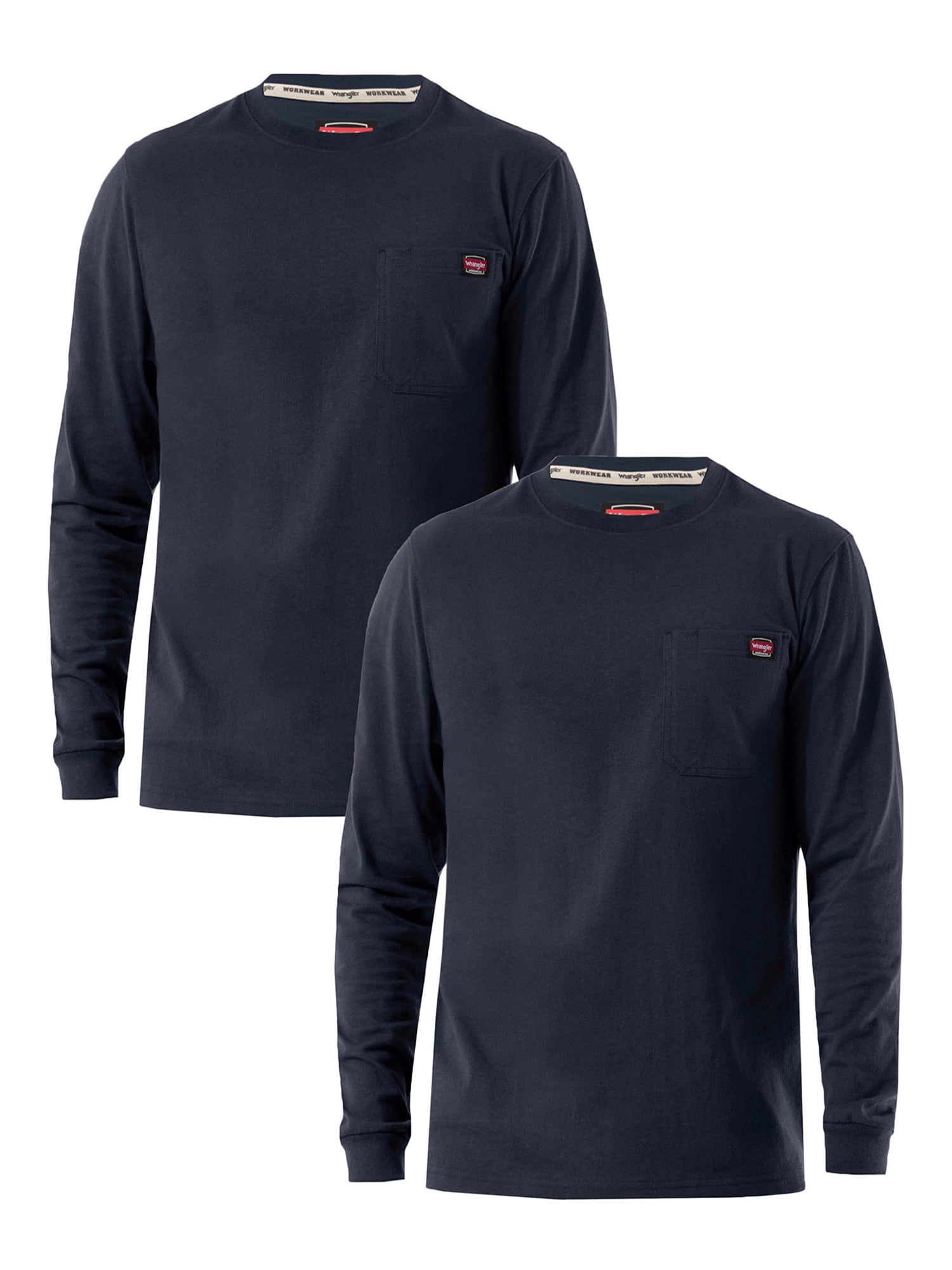 Wrangler Workwear Men's Long Sleeve Pocket Tee 2-Pack Bundle - Walmart.com