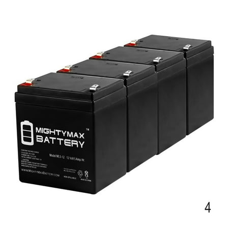 - 12V 5AH SLA Battery Replacement for ELK M1EZ8 Control Kit - 4 Pack
