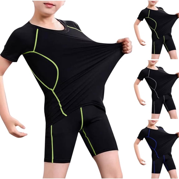 Piuwrlz Boys Swimsuit 14-15 Years Teen Swimming Suit 2PC Swimwear Gray Size 14-15 Years